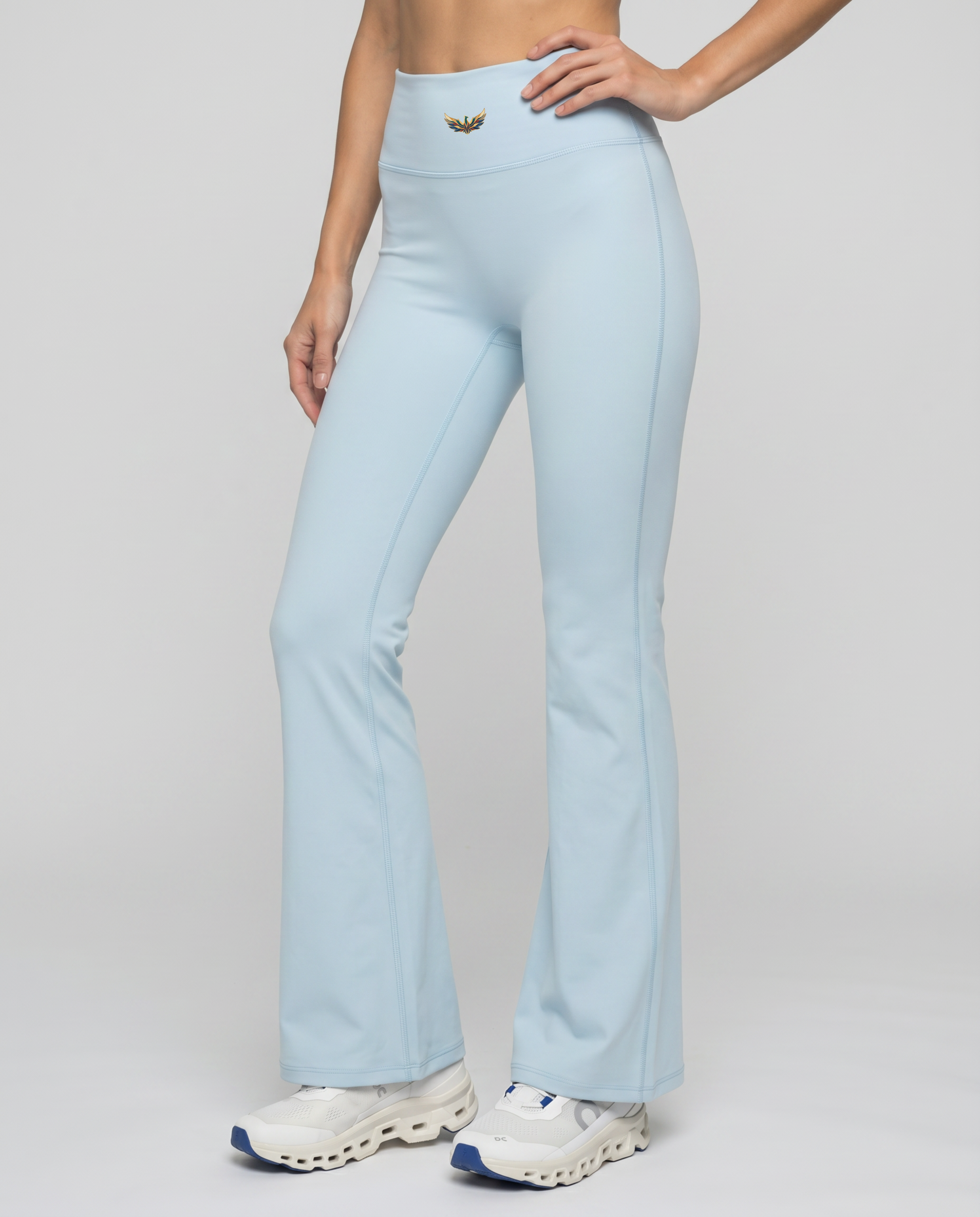 Alba High-Waisted Flare Leggings (Sky Blue)