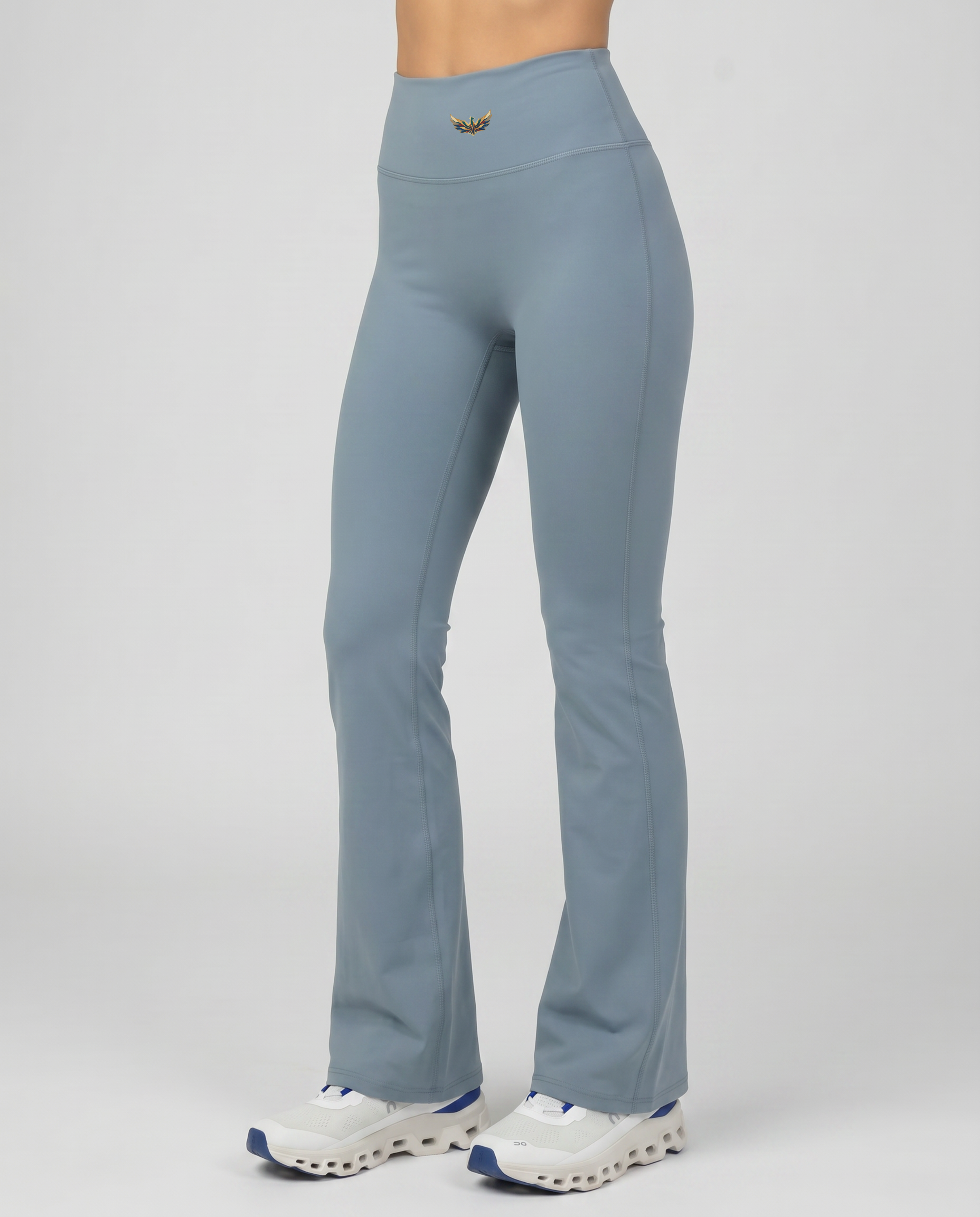 Alba High-Waisted Flare Leggings (Slate Blue)