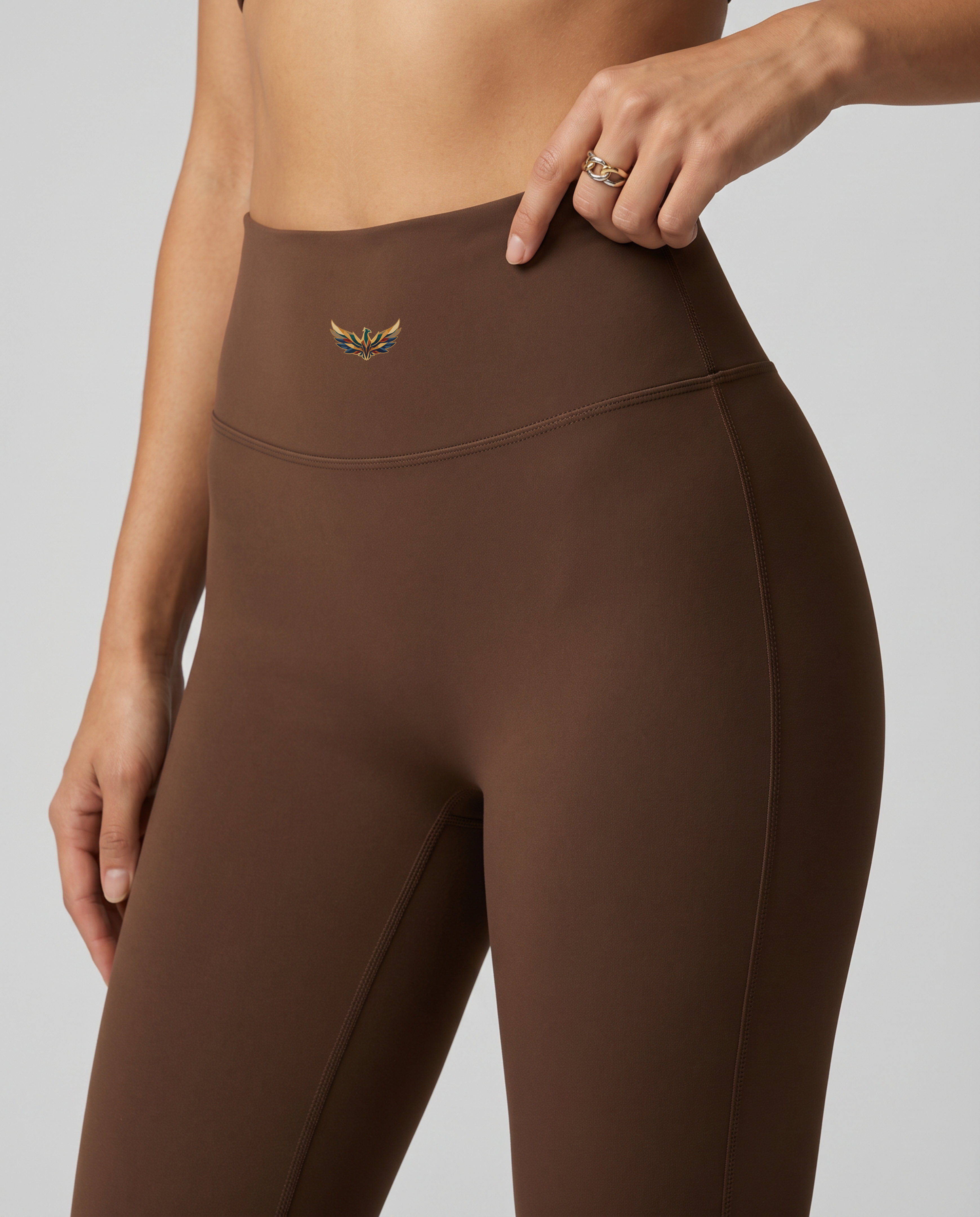 Alba High-Waisted Flare Leggings (Chestnut Brown)