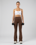 Alba High-Waisted Flare Leggings (Chestnut Brown)