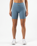 Roma High Waisted Biker Shorts (Stormy Blue)