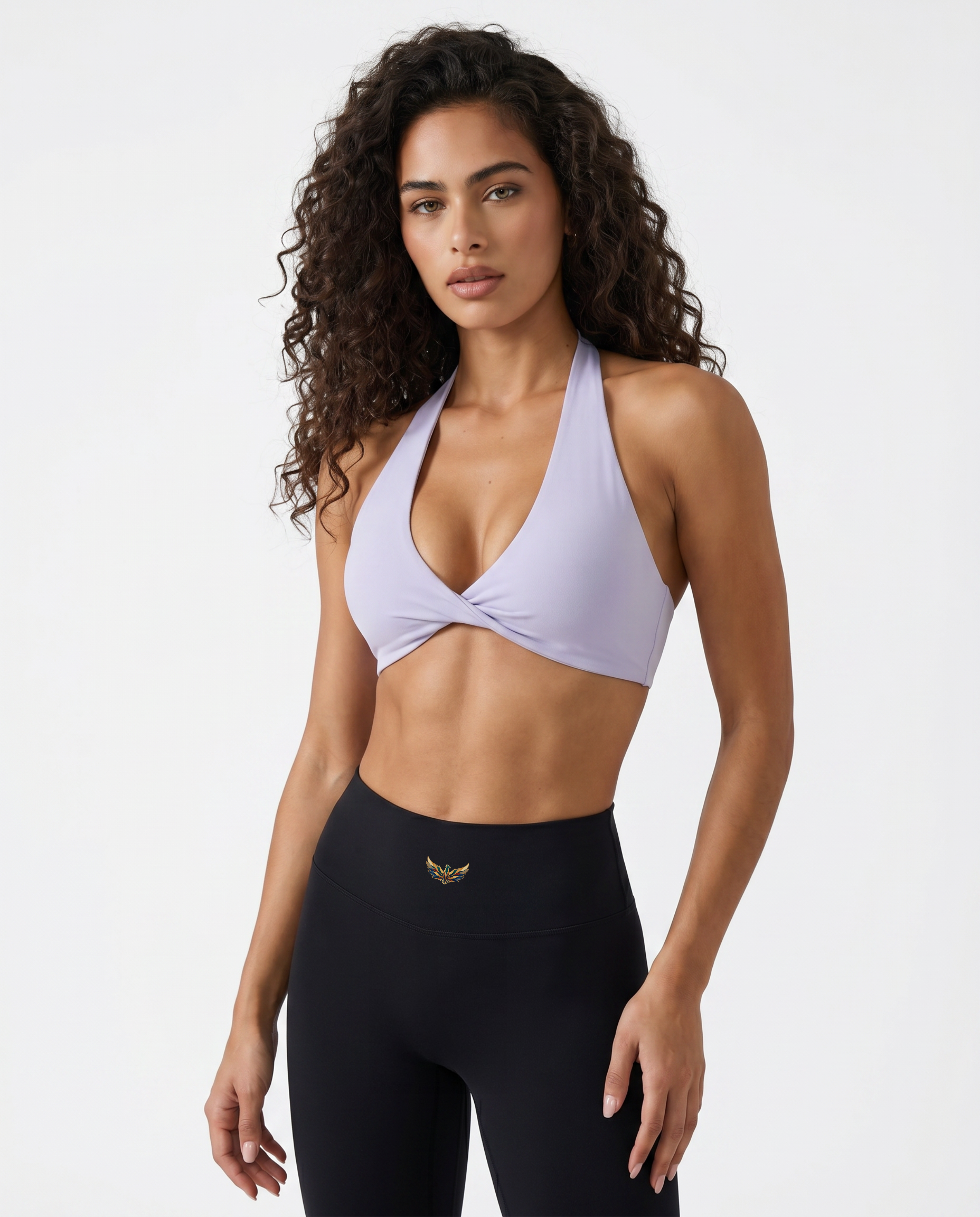 Nadia Pleated Halter Sports Bra
