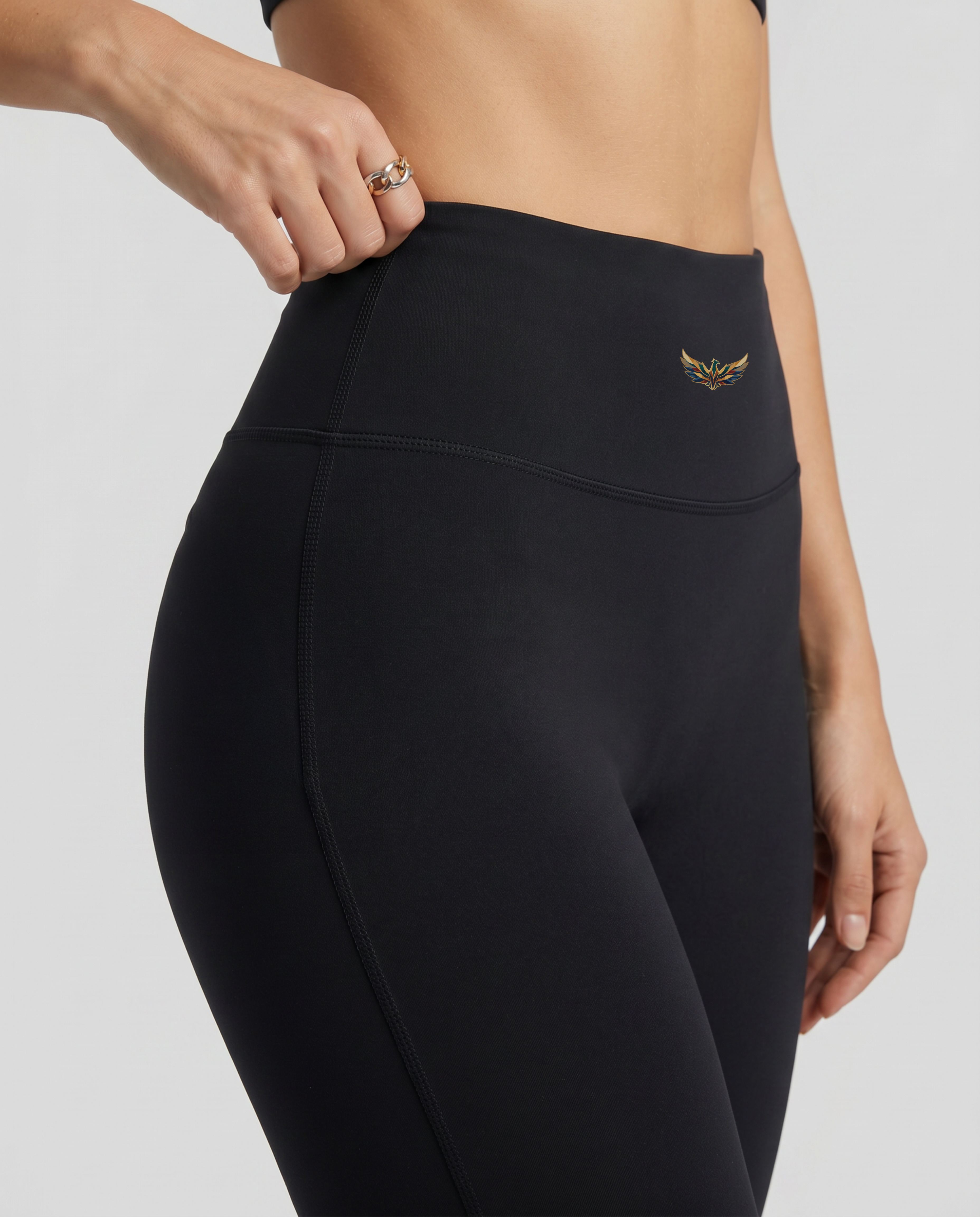 Alba High Waisted Flare Legging (Onyx Black)