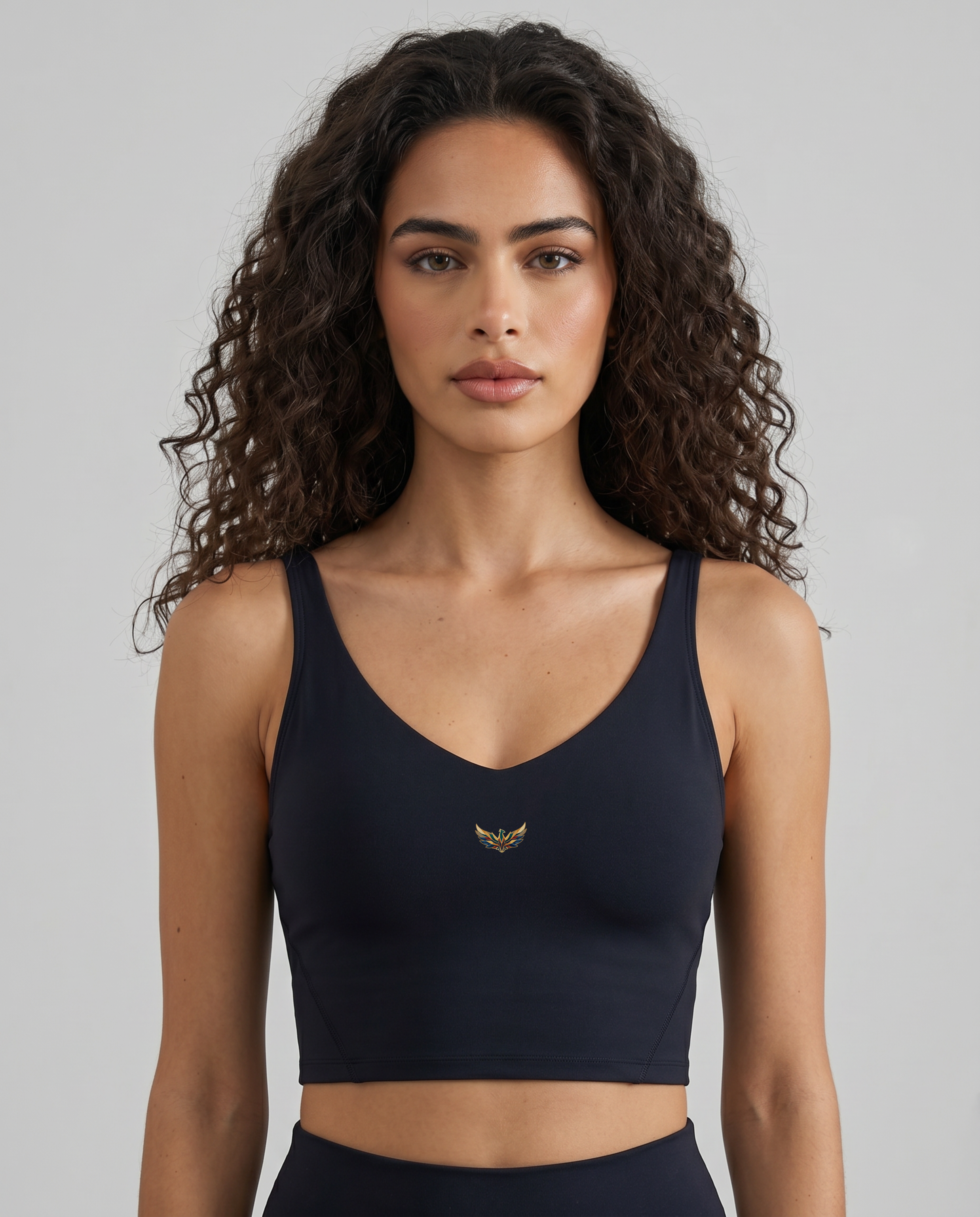 Aura V-Neck Yoga Sports Bra (Black)