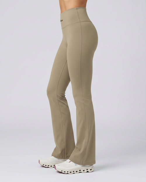 Alba High-Waisted Flare Leggings (Khaki Ash)