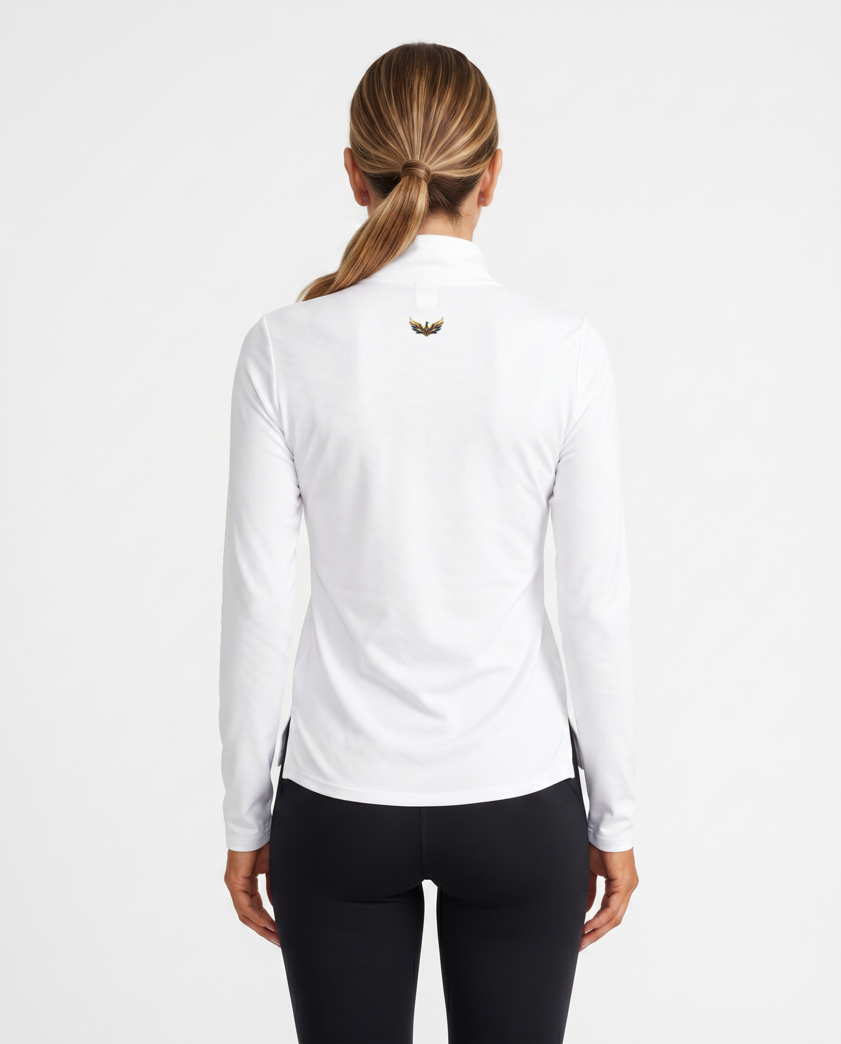 Lyra Quarter Zip Yoga Pullover (White)