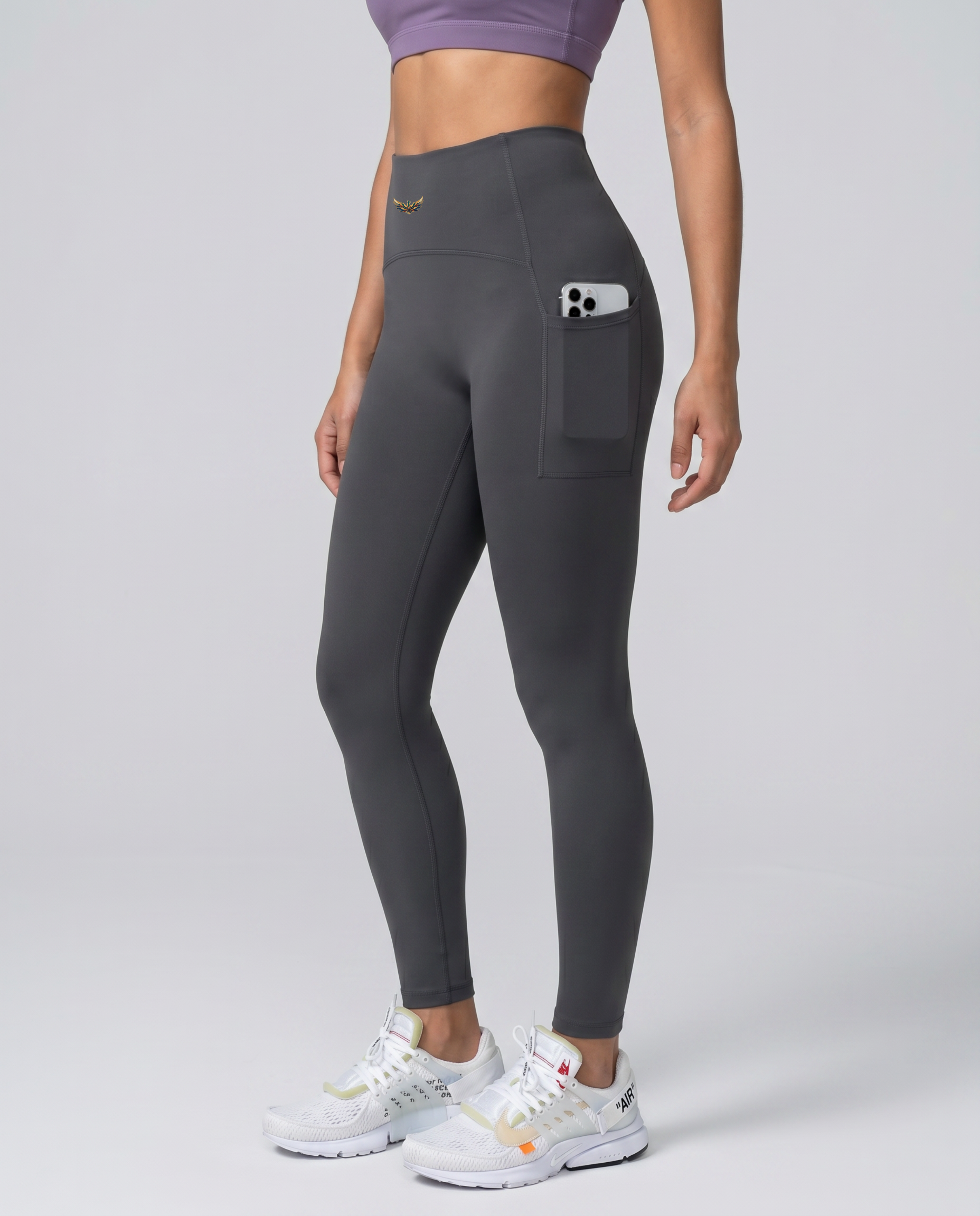 Mila Skinny Pocket Leggings (Stone Grey)
