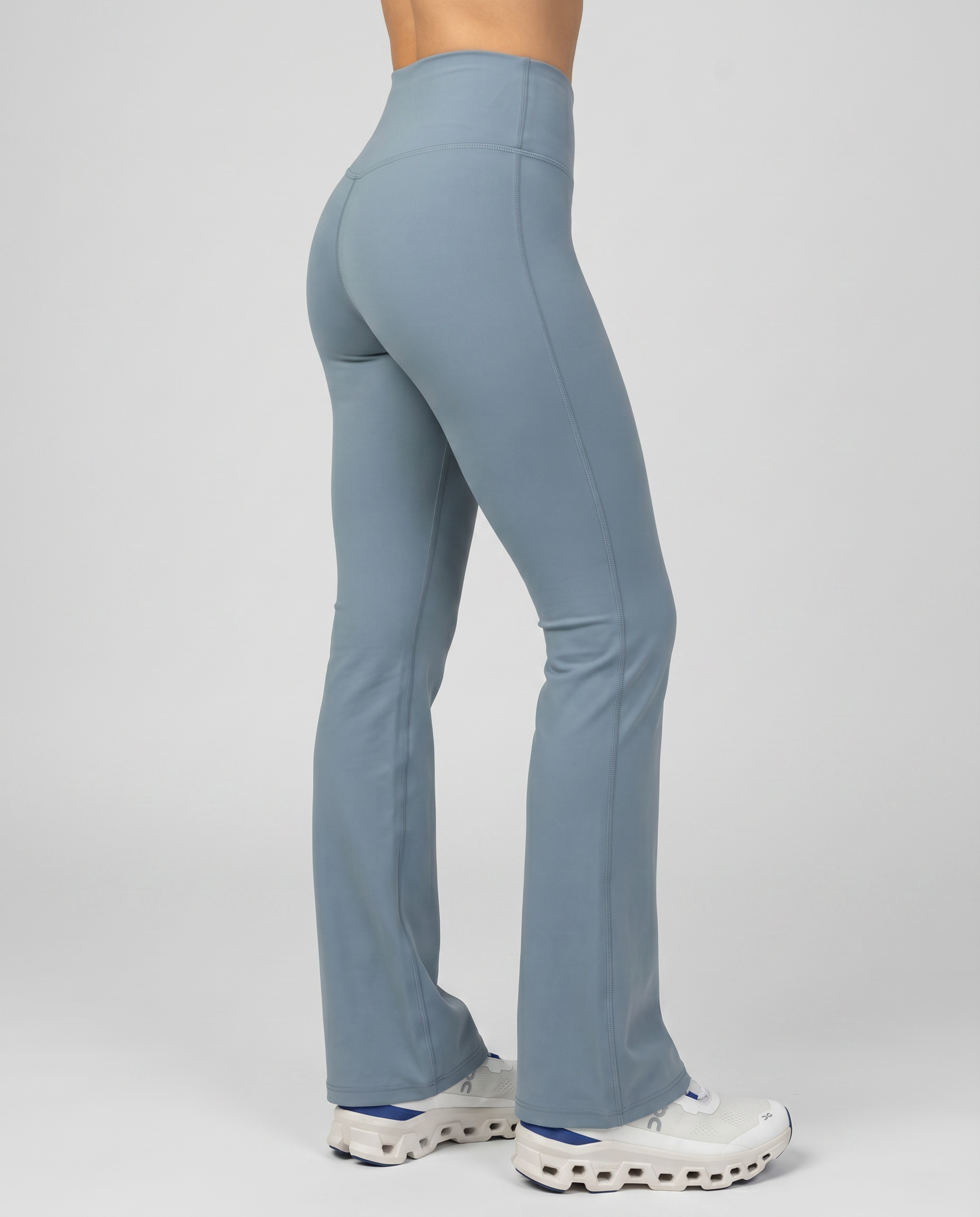 Alba High-Waisted Flare Leggings (Slate Blue)