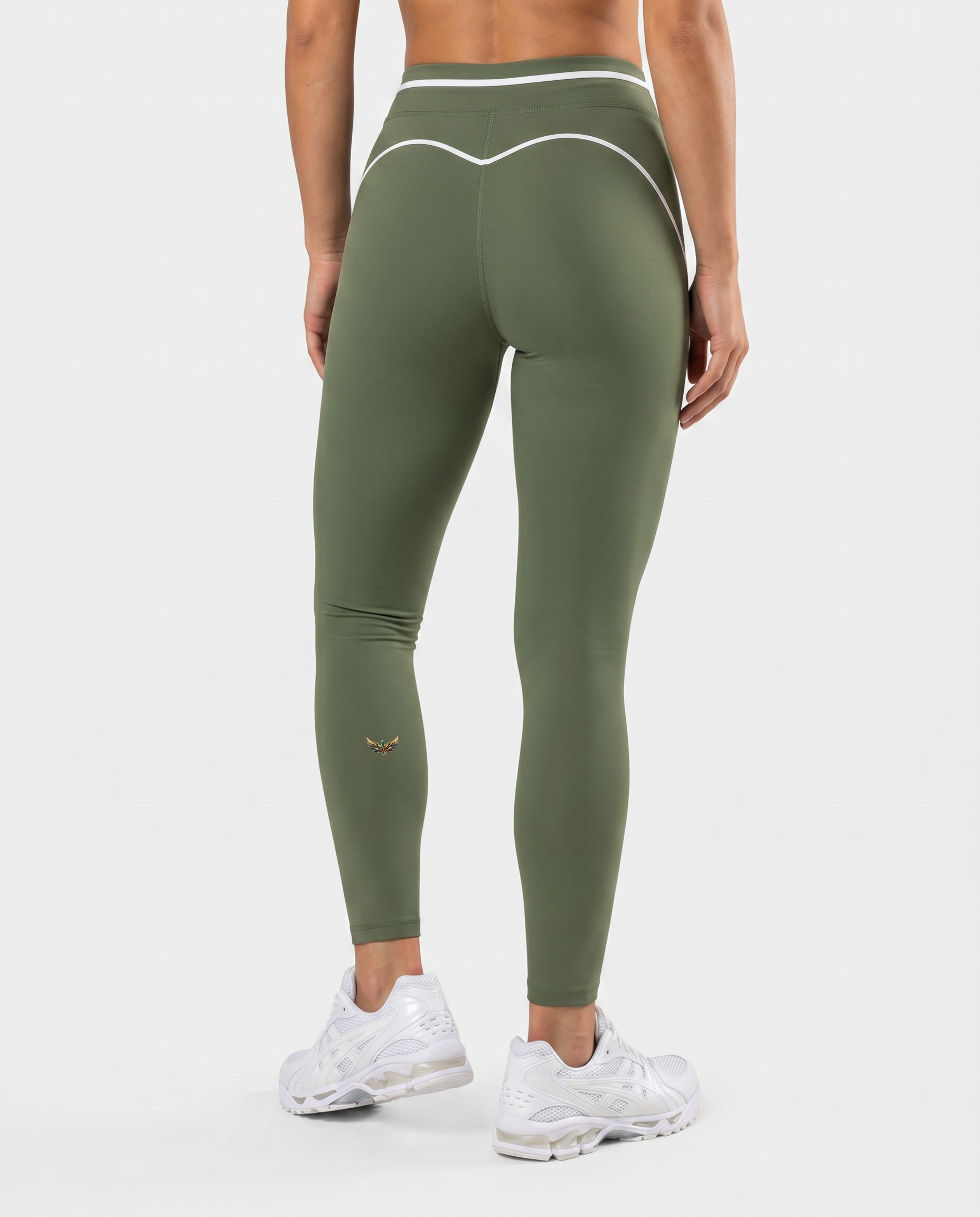 Nova Sculpted Contrast Leggings (Moos Green)