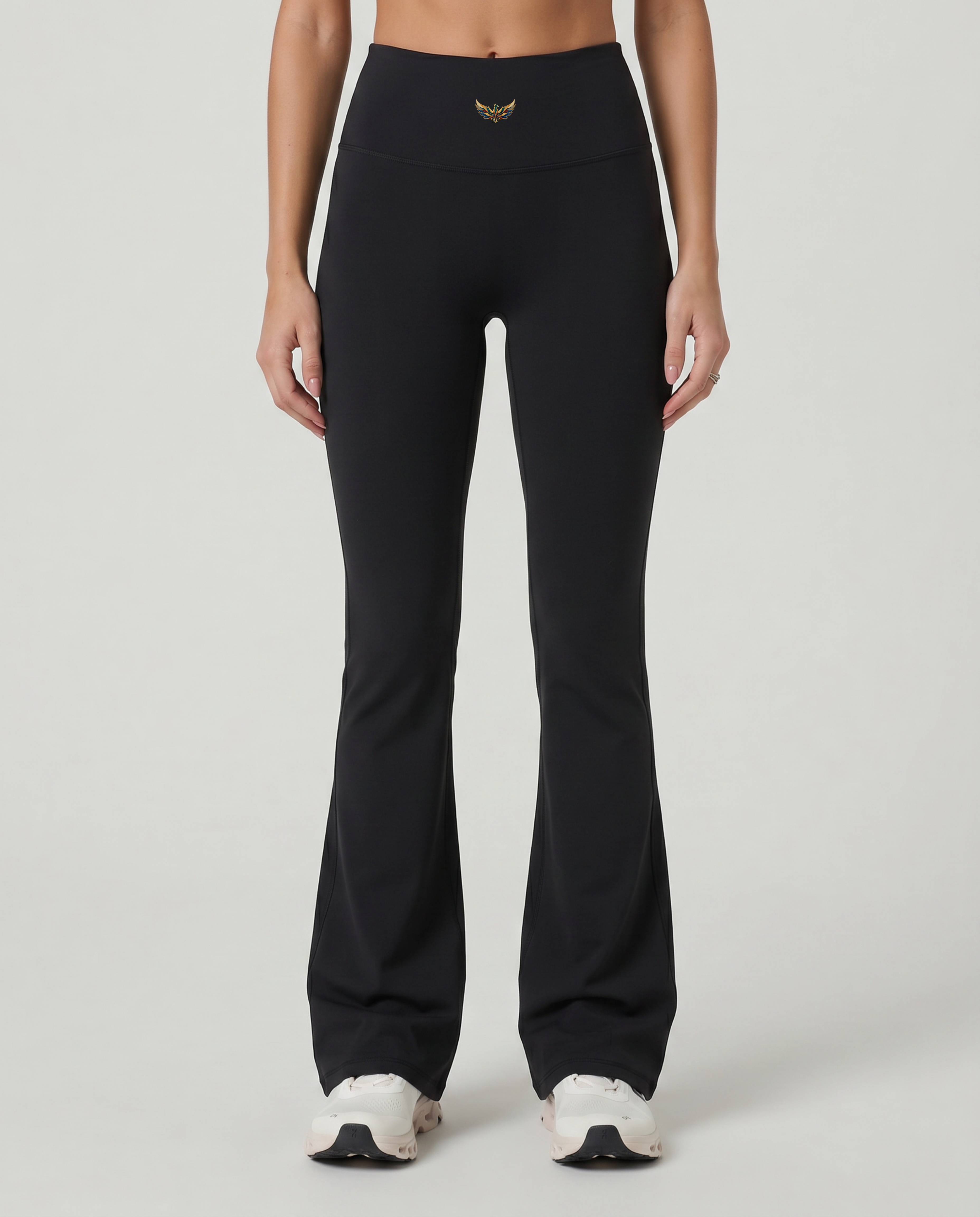 Alba High Waisted Flare Legging (Onyx Black)