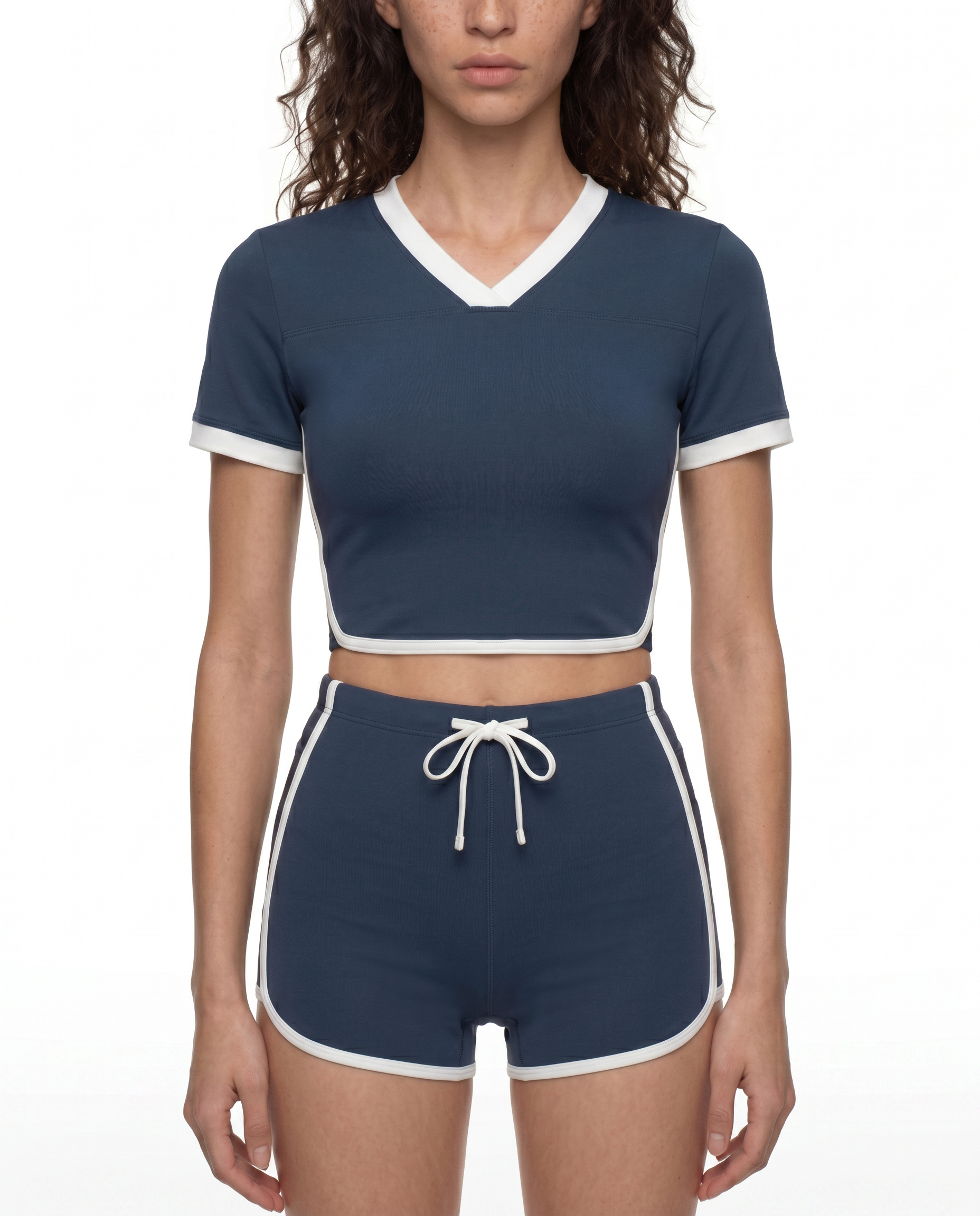 Camila High Rise Color Block Yoga Shorts