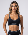 Nova The Contrast Sports Bra (Jet Black)