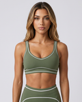 Nova The Contrast Sports Bra (Moss Green)