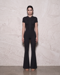 Vesper Flared Zip Jumpsuit (Jet Black)