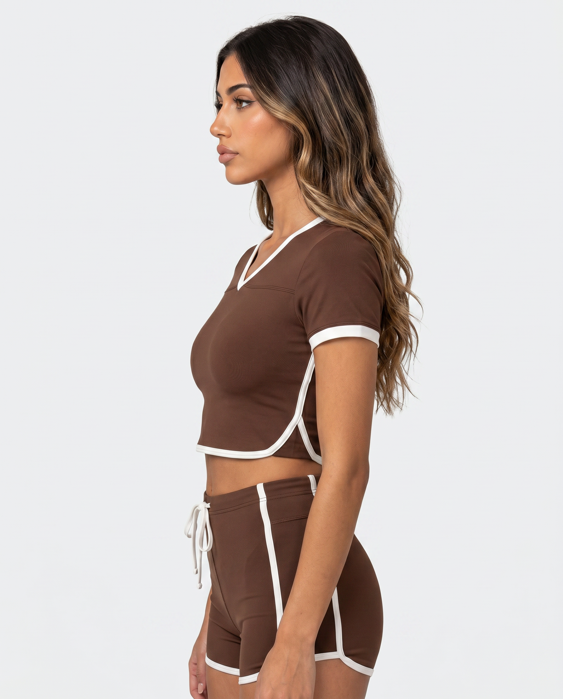 Camila High Rise Color Block Yoga Shorts