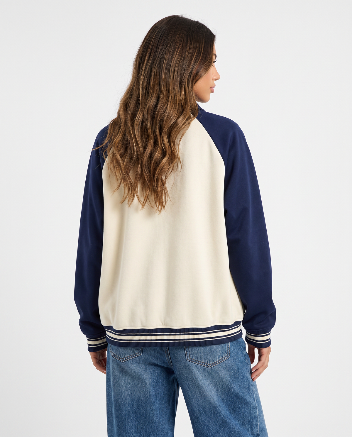 Harlow Contrast Raglan Varsity Jacket