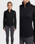 Lyra Quarter Zip Yoga Pullover (Black)