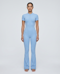 Vesper Flared Zip Jumpsuit (Dusty Blue)