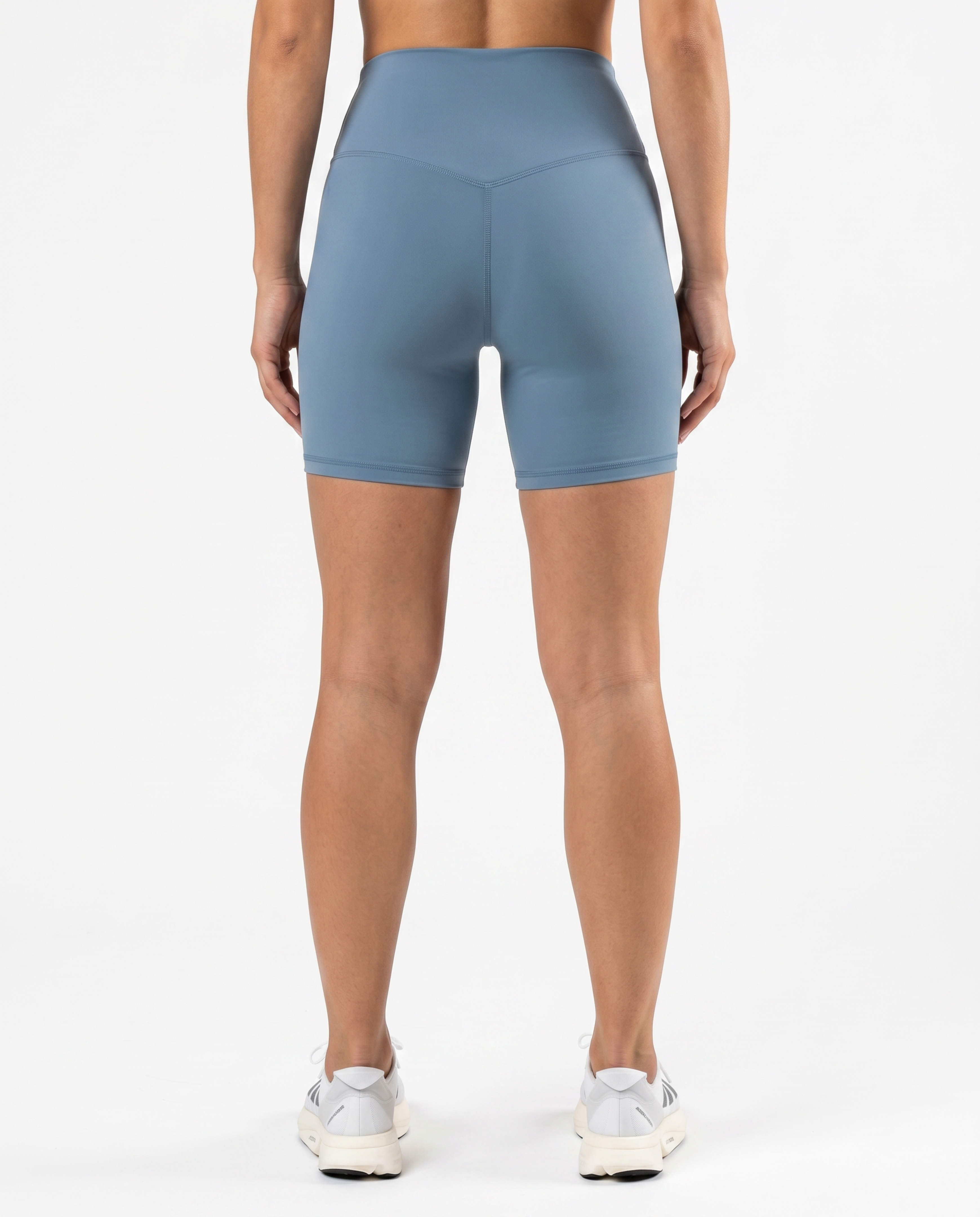 Roma High Waisted Biker Shorts (Stormy Blue)