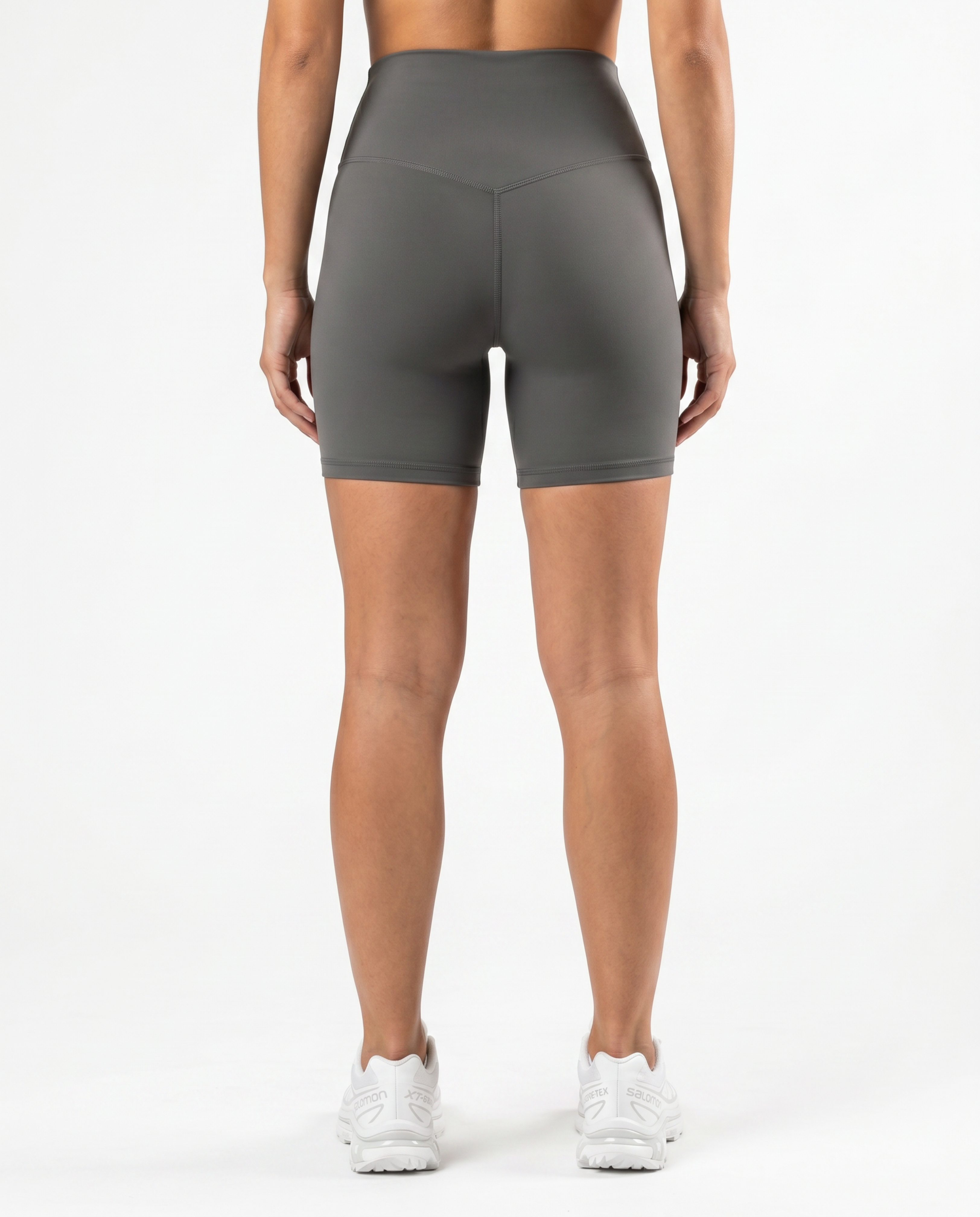 Roma High Waisted Biker Shorts (Charcoal Grey)