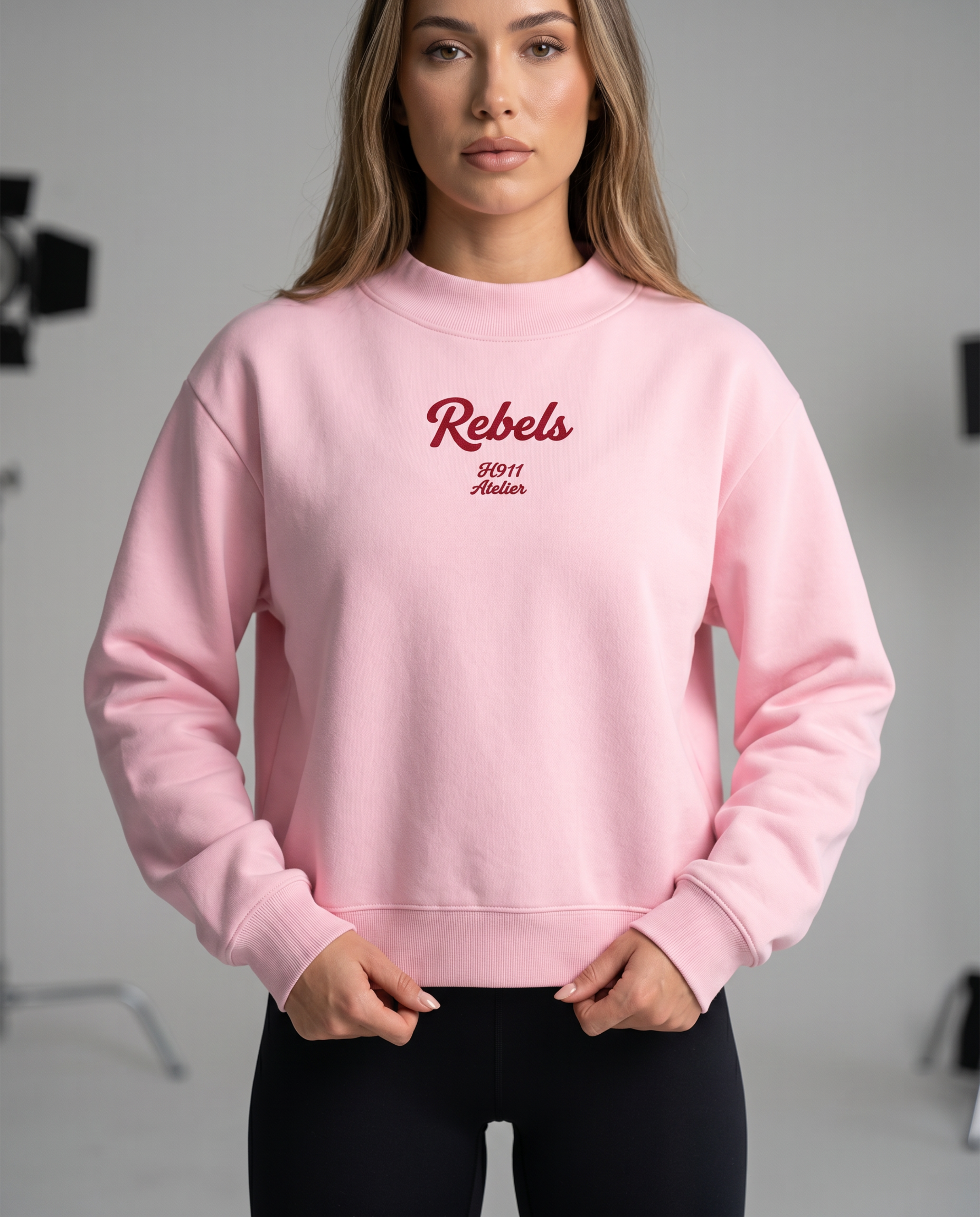 Aria Mock-Neck Sweatshirt (Rose Pink)