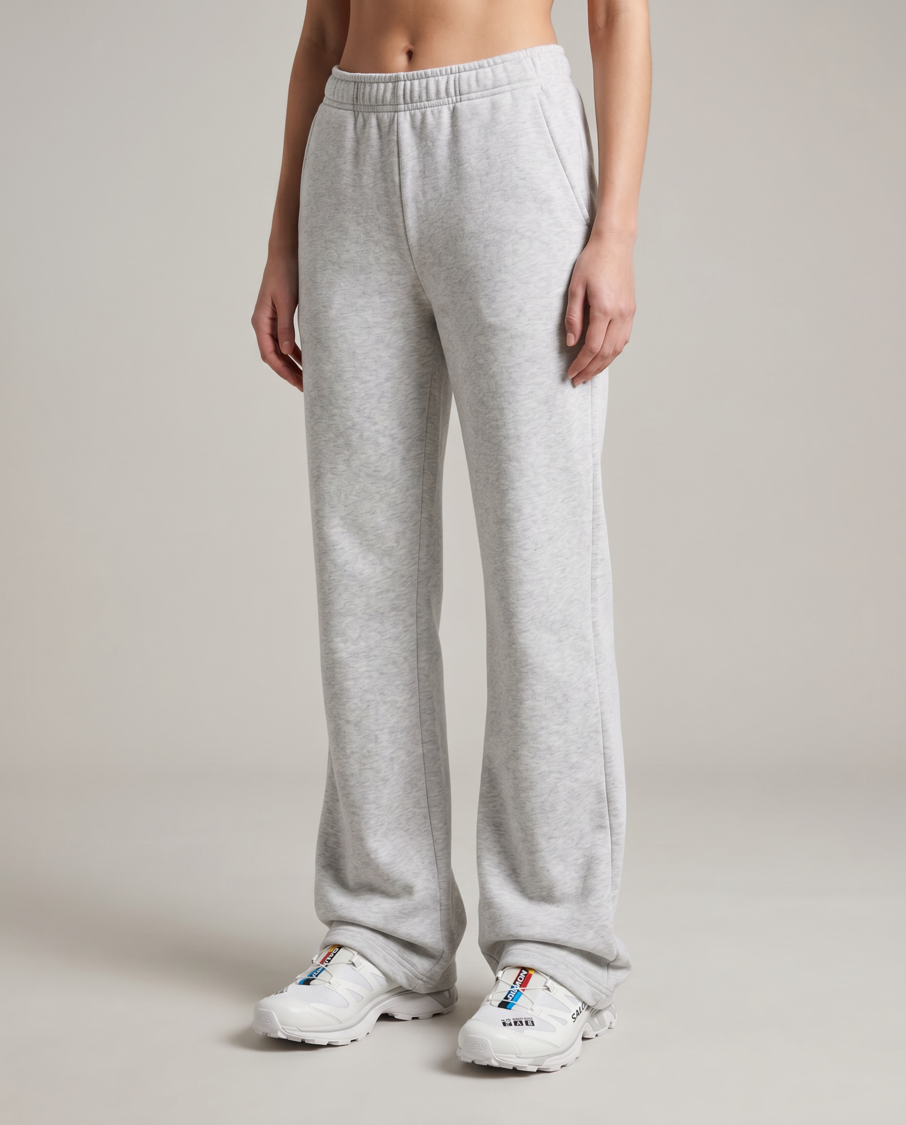 Dove Slim Flare Sweatpants (Heather Grey)