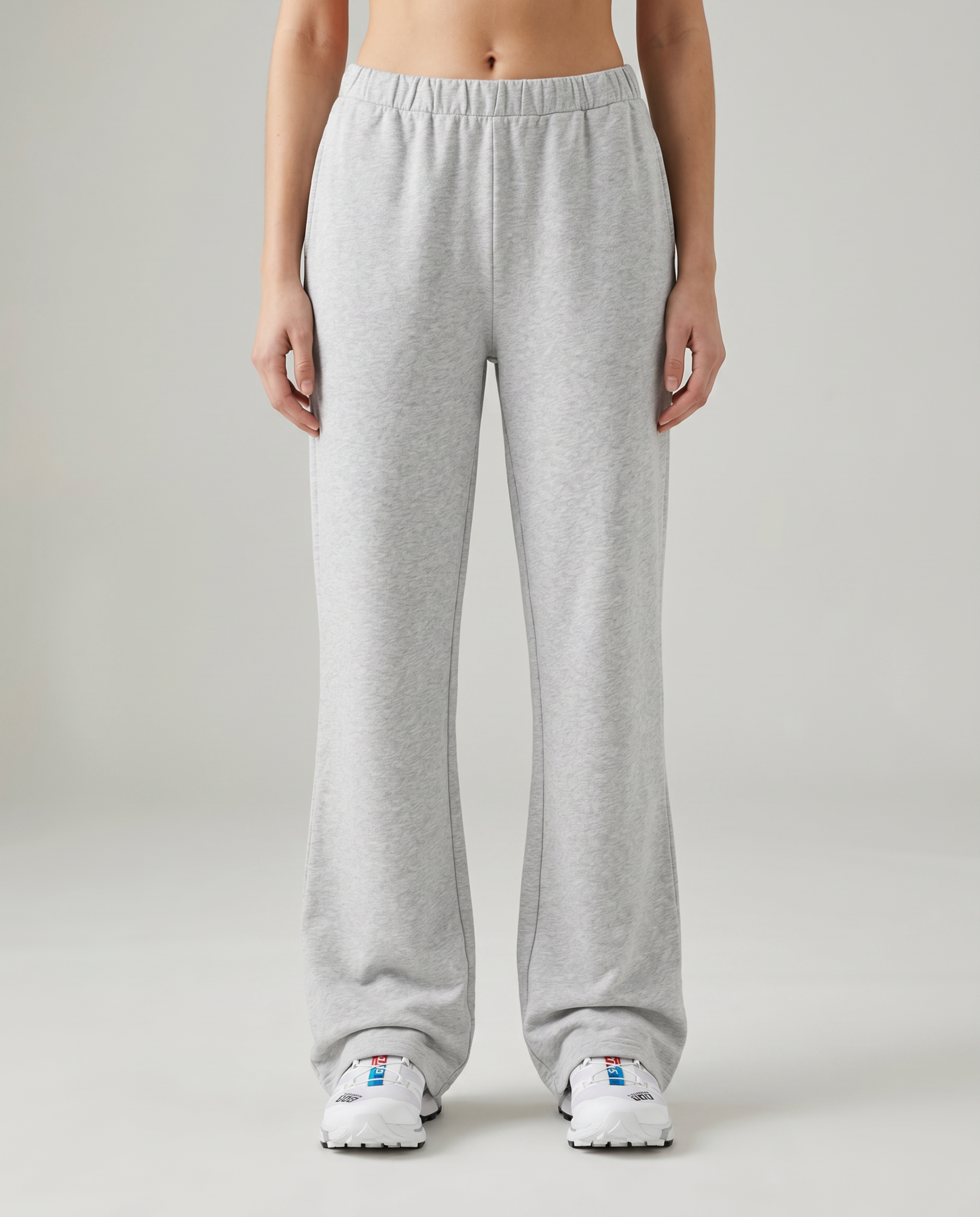 Dove Slim Flare Sweatpants (Heather Grey)