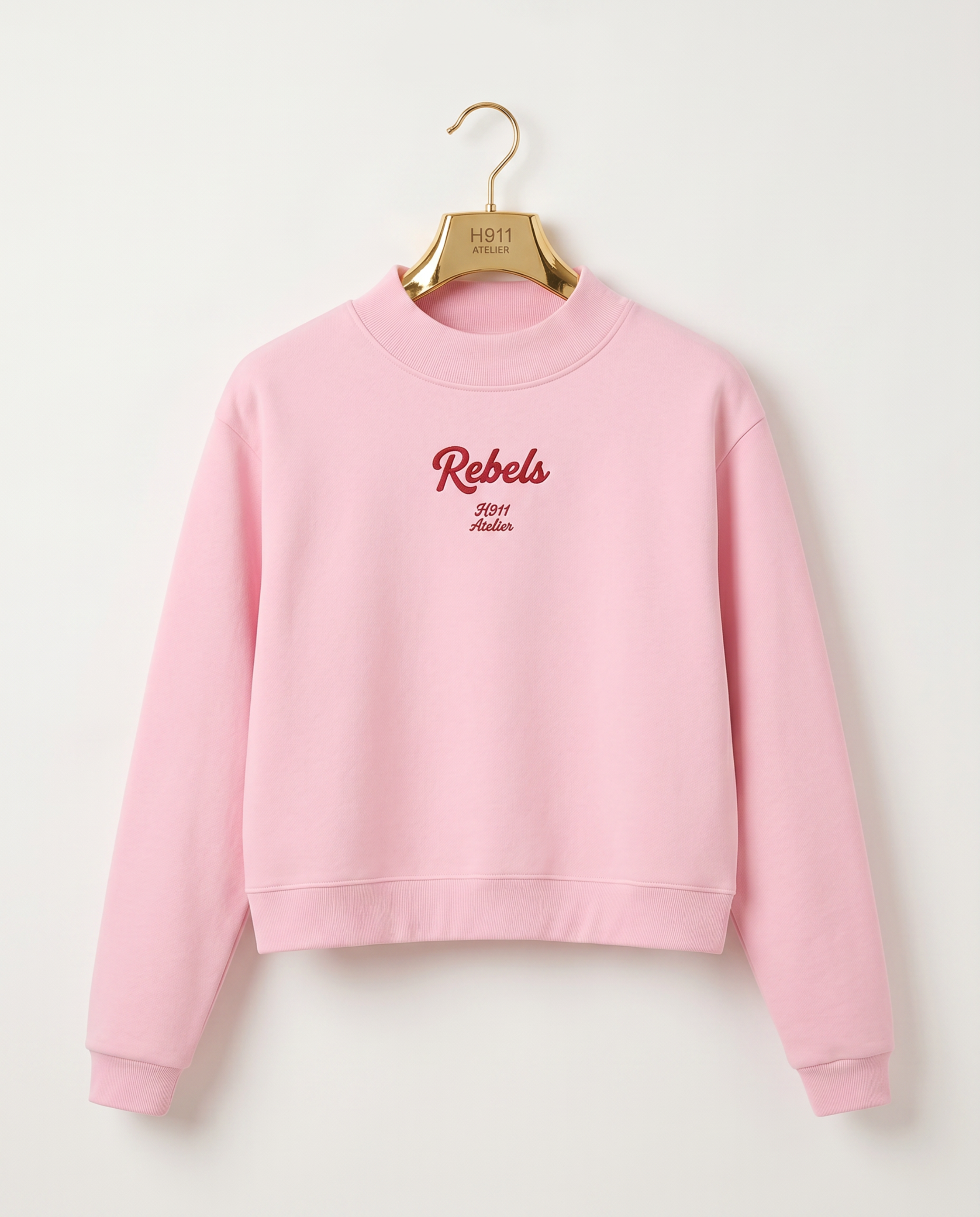 Aria Mock-Neck Sweatshirt (Rose Pink)