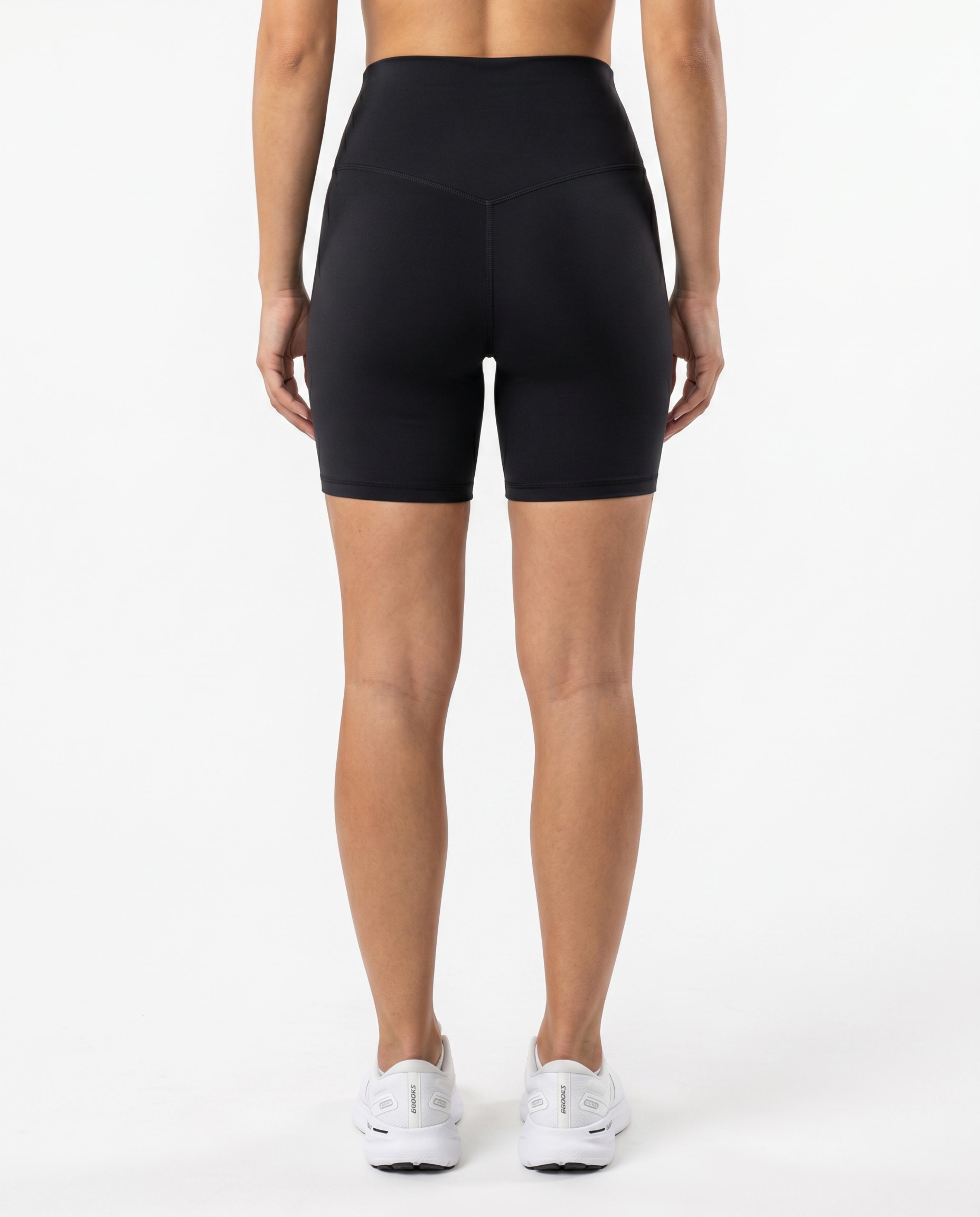 Roma High Waisted Biker Shorts (Jet Black)