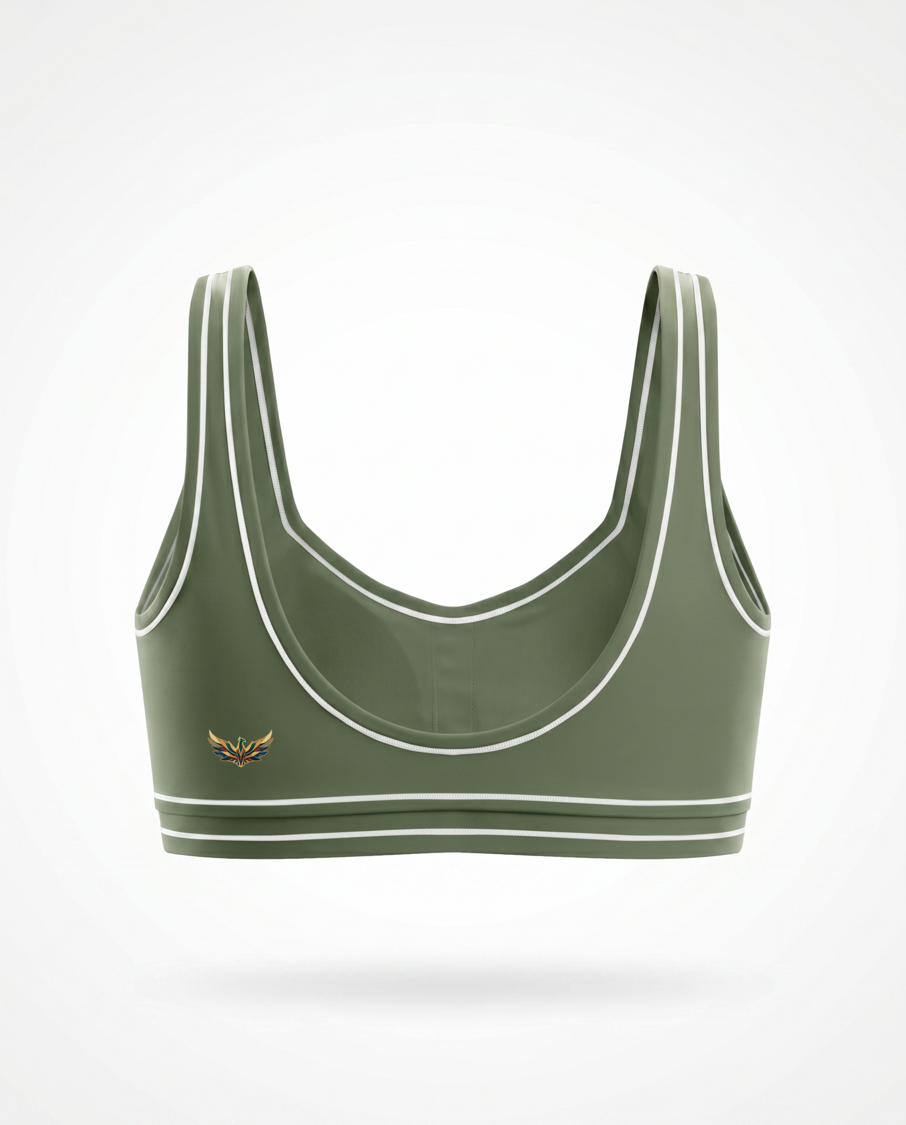 Nova The Contrast Sports Bra (Moss Green)