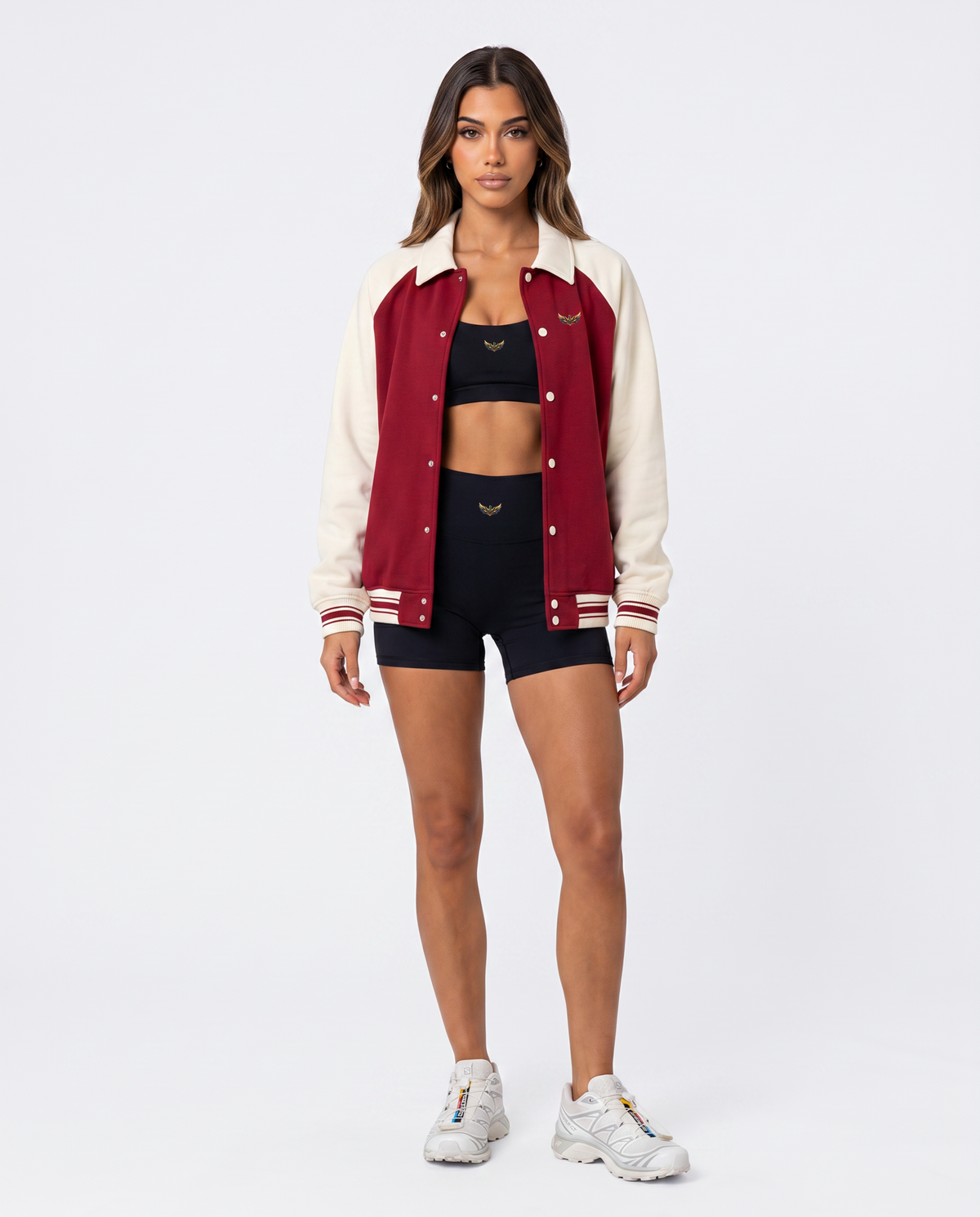 Harlow Contrast Raglan Varsity Jacket