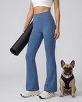 Alba High-Waisted Flare Leggings (Azure Blue)