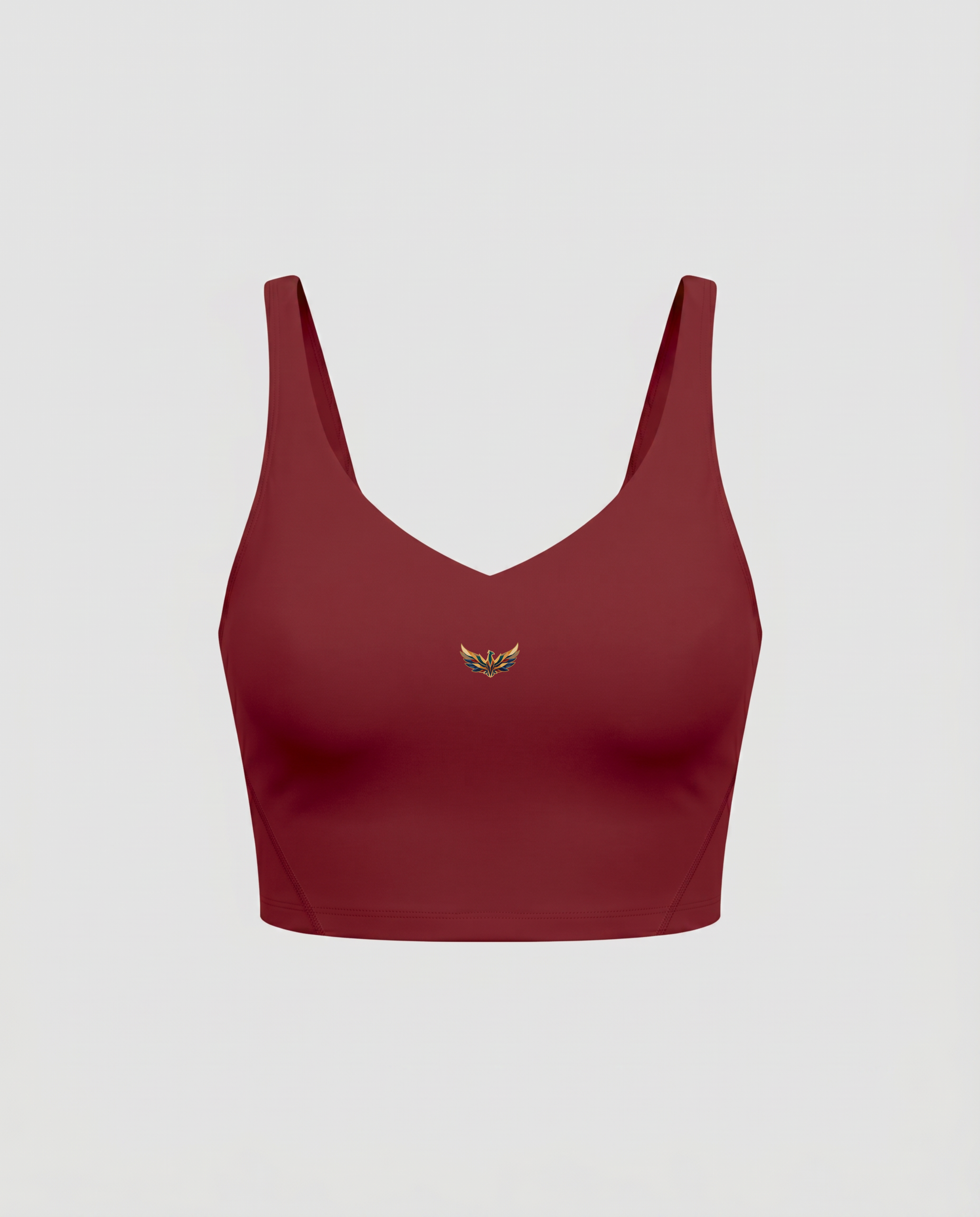Aura V-Neck Yoga Sports Bra (Wine Red)