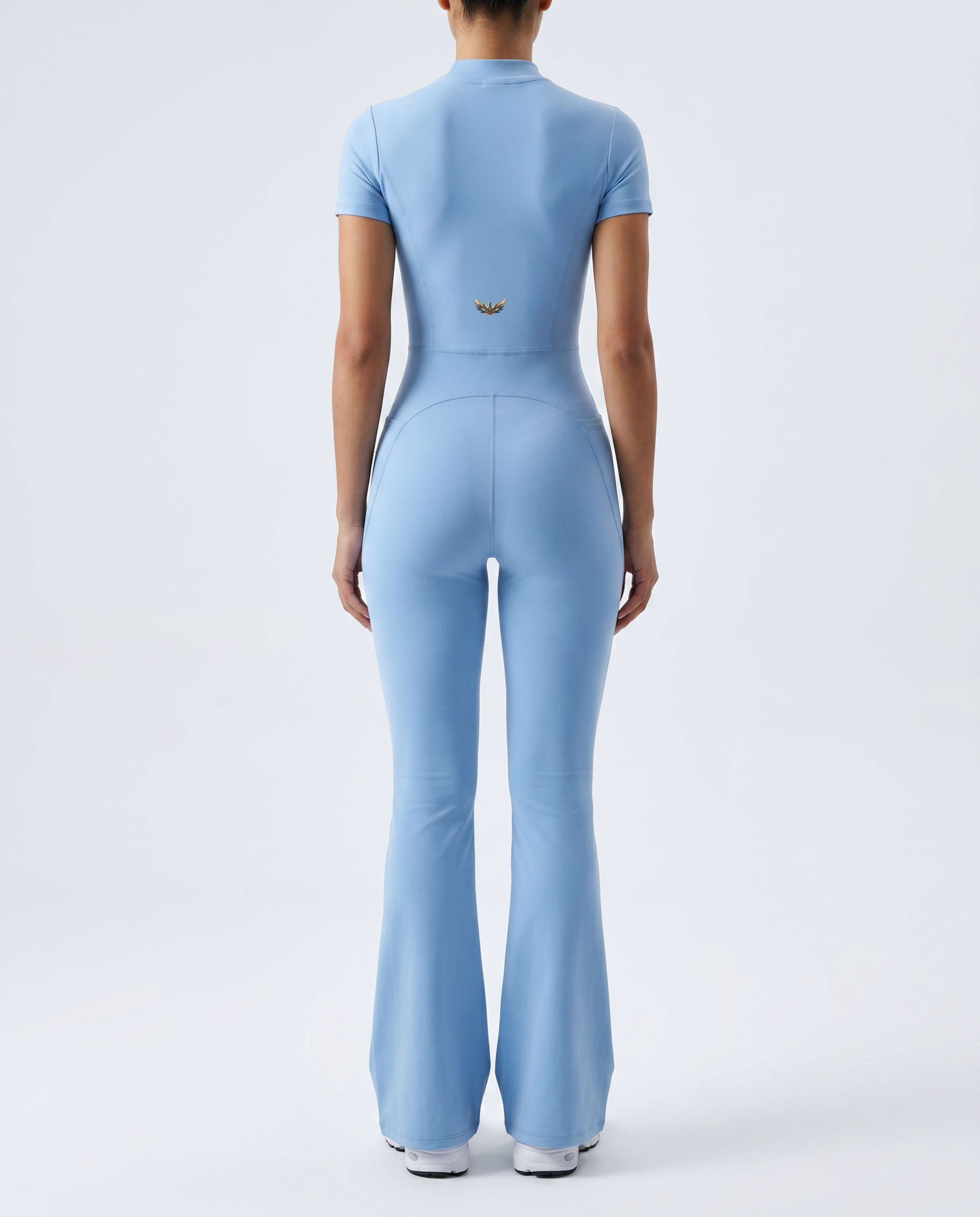 Vesper Flared Zip Jumpsuit (Dusty Blue)